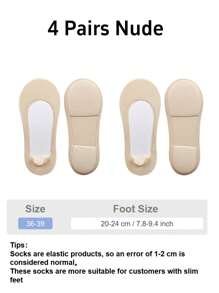4 paia di calzini da donna dal fondo morbido e ammortizzato, traspiranti e invisibili, adatti a qualsiasi tipo di scarpa, per l'estate
