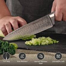 14 Piece Kitchen Knife Set With Block And Built-In Sharpener,  Full Tang Knives Sets German Stainless Steel, Dishwasher Safe Silver