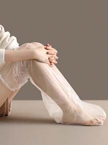 40个/20个/10个/1个一次性足膜，腿膜带脚套和腿套，高透明防水保湿腿部护理套 - 彩色 - 查看 6