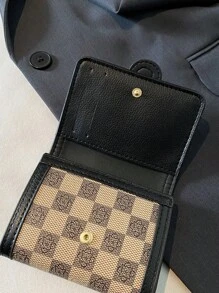Women 3-Fold Short Floral Print Wallet Brown Color Classic Multi-Slot Coin Purse Vintage Style For Women Wallet Mini Wallet Purse Wallet Small Wallet