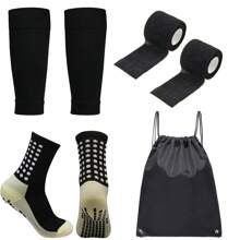4pcs/Set Sports Mid-Calf Soccer Socks, Outdoor Leg Wrapped Bandages, Storage Bag, Yoga & Hiking Set - Multicolor - View 10