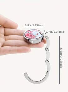 Fashionable Sakura Foldable Handbag Hook - Portable Tabletop Wallet Hanger For Restaurants And Bars, Unique Gift Idea - Pink - View 6