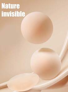 2pcs 8cm/10cm Thin Invisible Breast Petals, Party Dress Strap Nipple Cover, Waterproof Solid Silicone Bust Pads For Women - Multicolor - View 1