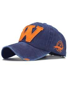 1 件复古做旧水洗个性化不褪色棒球帽，水洗面料立体字母 W 刺绣做旧棒球帽，户外运动太阳帽，时尚百搭透气太阳帽 - 彩色 - 查看 7