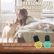 1PC Light Up Dog Paw Tag - Color Changing - Stocking Stuffer - LED Bone Tag - Acrylic Name Tag