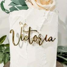 1 pièce Charm de gâteau de mariage personnalisé, étiquettes de placement de nom en acrylique, étiquettes de table d'invités, panneaux de placement pour événement de mariage, étiquettes de nom élégantes pour réception, décorations personnalisées pour fiançailles/anniversaire, anniversaires, fêtes, Pâques, saison de mariage, fête des mères, décors de table personnalisés - Multicolore - Voir 11