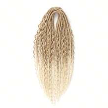 Extensiones de peluca de rastas 2 en 1 de 24 pulgadas, Set de 10 piezas de extensiones de rastas rectas y rizadas hechas a mano, estilo hippie para mujer