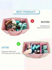 1pc Bogg Beach Bag Divider Divider Tray,Plastic Divided Tray For Perfect Beach Bag Organization And Space Division,Accessories Fit For Inserts Tray For Simply Southern Beach Bag,Organizing Your Bag And Divide Space - Multicolor - View 7