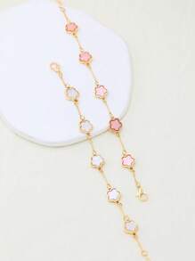 2 件/套时尚经典款黑色、白色、幸运草手链套装