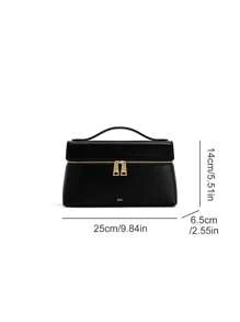 Geantă în stil retro la modă, portabilă, simplă, versatilă, pe umăr, potrivită pentru munca de birou, călătorie de afaceri, navetă, în aer liber pentru femei, în formă de cutie