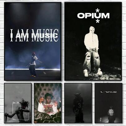 1pc Rap Pop Plakaty Płótno Malowanie Ścienne Sztuka Dom Salon Sypialnia Bar Kawiarnia Dekoracja Bez Ramy