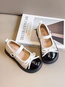 女童春秋皮鞋，新款芳香软底时尚玛丽珍儿童公主休闲运动鞋 - 米色 - 查看 2