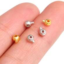 10 件 3 毫米圆形压接珠夹扣按扣适用于手链项链珠宝制作配件