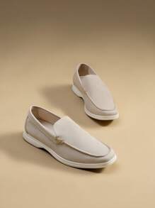 Men's Dress Loafers Casual Slip On Lightweight Business Formal Shoes - Khaki - View 2