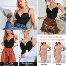 Built In Bra Women Shapewear Bodysuit Thong Tummy Control Underwear Tank Top Vest Slimming Abdomen Compression Body Shaper Under The Dress Party Wedding Waist Trainer Padded Shelf Bra 4 Steel Boned - 黑色 - 查看 7