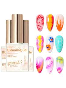 GELPOLISH 3瓶15毫升绽放凝胶指甲油，透明UV LED绽放凝胶，可打造大理石、天然石材、水彩花卉印花效果，可卸除凝胶指甲，DIY美甲设计，美甲艺术礼品 - 無色 - 查看 1