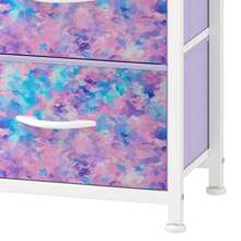 Cassettiera In Tessuto With 4 Scomparti, Struttura In Metallo, Cassettiera Compatta Per Camera Da Letto - Màu tím  Violet - Xem 8