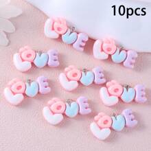 10/30pcs Glossy Resin "LOVE" Letter Pendant, Cute Alphabet Charm For DIY Bracelets Necklaces Earrings Jewelry Making, Valentine's Day Mother's Day Gift