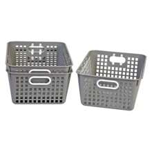 Large Plastic Book Baskets, 13.25" By 10" By 5.5" - Single, Pebble, Classroom Library Organizer, Toy Storage, Multi-Purpose Organizer Basket Single Basket Large Baskets Pebble - 彩色 - 查看 4