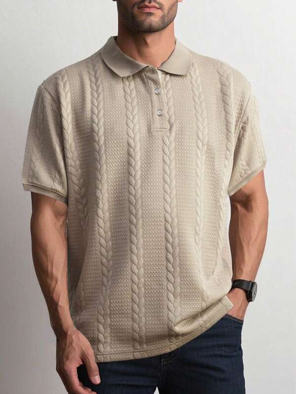 Men's Textured Sport Polo Shirt - Durable & Stylish For Everyday Use