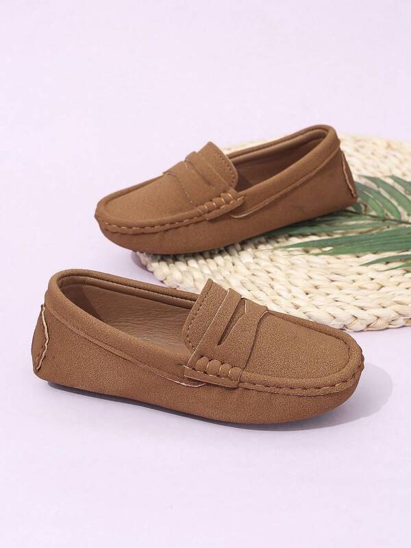 1 par de mocasines casuales amarillos para niños, aptos para la escuela y actividades al aire libre, para primavera y otoño