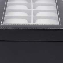 YUNRUX 25 Slots Watch Box With Glass Lid Jewelry Case Sunglasses Organizer Box - Black - View 8