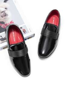 Boy's Dress Shoes Formal Tuxedo Shoes Slip-On Loafers For Party Wear(Note:Runs Small Recommend Order One Size Up) - màu đen - Xem 9