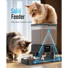 Automatic Cat Feeder With 5G WiFi, Automatic Cat Food Dispenser For 2 Cats, Dogs,  Small Pets, 20 Cups/5L Timed Dry Food Dispenser With APP Control