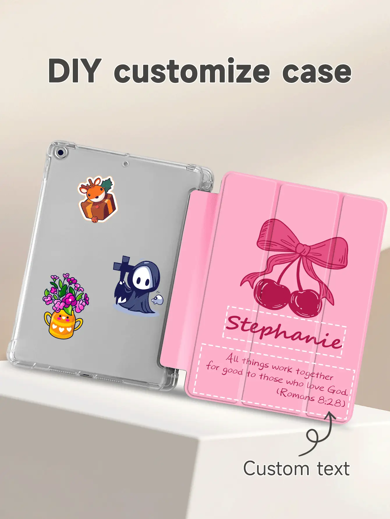 Ayotu 1 pieza Estuche protector de iPad personalizado con diseño de nombre y texto, funda personalizada compatible con iPad de 10th Gen, iPad Pro 11-In.(M4)-2024, Galaxy Tab S7/S8 de 11 pulgadas / Protector de tableta con ranura para bolígrafo, compatible con suspender/activar, regalo personalizado para niños, familia, mascotas, cumpleaños, conmemorativo, año nuevo, vuelta al colegio - Multicolor - Ver 3