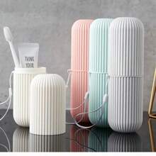 Portable Toothbrush Holder Glass, Toothpaste Holder, Travel Organizer, Storage Cup For Personal Hygiene Products, New Creative Design - Multicolor - View 5