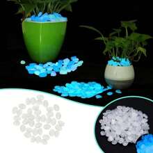 100 Pcs Glow In Dark Rocks Luminous Stone Garden Accessories Micro Landscape Fish Tank Decoration Outdoor Patio Lawn Yard Kit