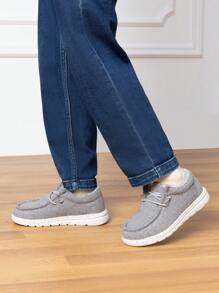 Kids' Winter Slip-On Fur Casual Loafer Plus Fluff - Xám - Xem 4