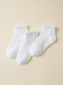 6 Pairs Solid Color Children's Socks, Comfortable For Spring/Autumn, Gift/Festival - Multicolor - View 2