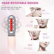 Máy làm đẹp LED 7 trong 1, Thiết bị làm đẹp mặt và cổ, Máy mát xa mặt và mắt trẻ hóa màu đỏ và xanh, Dụng cụ làm đẹp mắt, Máy mát xa cầm tay rung sưởi ấm, Xoay 360°, Quà tặng ngày lễ - Thiết bị làm đẹp mắt - Xem 7