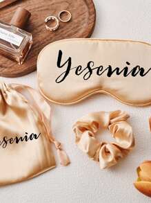 2pcs Customizable Satin Eye Mask Set, Bride Party Gift, Bridesmaid Eye Mask, Customized Bridesmaid Gift, Anniversary Gift, Her Gift - Multicolor - View 4