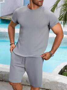 NITAGUT Ensemble de t-shirts en maille à manches courtes pour hommes, pour les loisirs, les sports et les trajets quotidiens