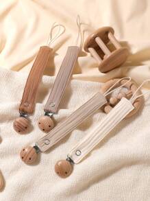 4-Pack Pacifier Clips, Fashion Pacifier Leash And 3-Hole Wooden Pacifier Holder, Suitable As Baby Boy/Girl Gift For Daily Use - Multicolor - View 13