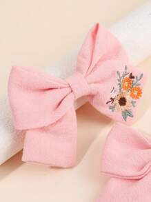 2 stuks kleurrijke haarstrikken clips voor meisjes, stoffen borduurwerk bloemen decor alligator clips strik haarspelden voor kinderen, schattige haaraccessoires voor peuters feestcadeaus