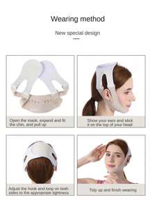 1 Stück Silikon V-förmige Gesichtslifting Maske, physikalische Gesichtslifting Doppelkinn Band, hautfarbene straffende und schlankmachende Schlafmaske