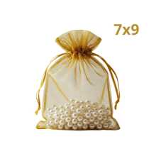 Kit 100 Units Organza Bag 7x9 White Wholesale - 金子 - 查看 1