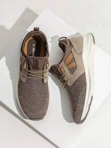 Men's Slip-On Lightweight Sneaker Breathable Walking Shoes - 棕色 - 查看 4