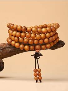 108pcs Agarwood Bead Bracelet, Buddhist Prayer Beads Bracelet, Jewelry Gift For Men & Women, DIY Beaded Bracelet - Coffee - View 10