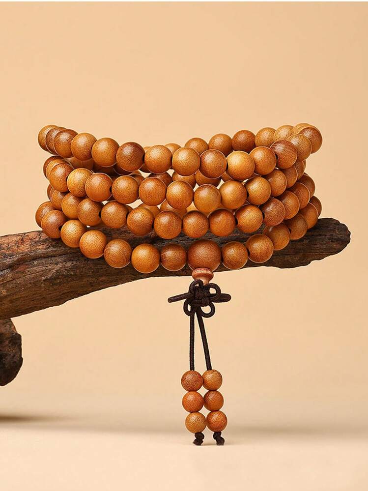 108pcs Agarwood Bead Bracelet, Buddhist Prayer Beads Bracelet, Jewelry Gift For Men & Women, DIY Beaded Bracelet - Coffee - View 9