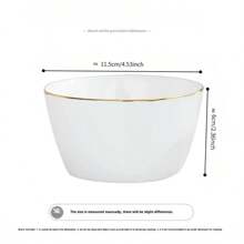 4.5inch Gold-Edged Ceramic Square Bowls, 3pcs/Set, Microwave Friendly Porcelain Rice Bowls, Soup/Ramen/Salad Bowls, Creative Japanese-Style Gold Rim Small Bowls