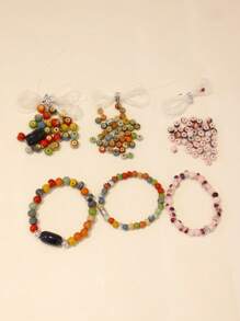 1 Set DIY Beading Materials Handmade Bracelets, 6mm & 8mm Ceramic Beads, Not Finished Product