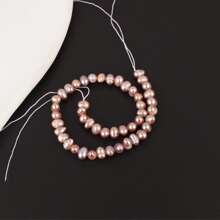 1 brin de 20 cm/7,87 pouces 0,4-0,5 cm/0,16-0,2 pouces de perles de culture d'eau douce violettes à trous complets, pour la fabrication de bijoux artisanaux DIY
