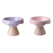 shuo ni mao yi 1pc Cute Ceramic Pet Feeding Bowl With Elevated Neck Guard, Easy To Clean And Anti-Spill, Blue, Suitable For Feeding Cat Or Dog Food - Multicolor - View 11