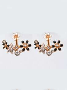 1 对精致多彩花卉耳钉，百搭春夏时尚，适合作为礼物，2025 年新品/礼盒珠宝