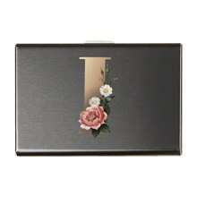 Metal Card Box Holds 6 Card Cases Men RFID Blocking Metal Slim Wallet Credit Card Holder Slim Wallets Money Bag Card Cover Initial Name A To Z Letter Printing Anti-Scan Credit Card Holder Thin ID Case - Black - View 30