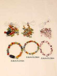 1 Set DIY Beading Materials Handmade Bracelets, 6mm & 8mm Ceramic Beads, Not Finished Product